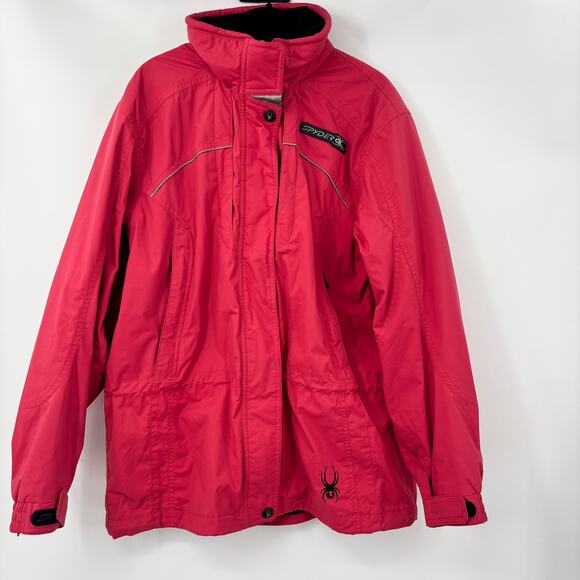 Spyder Womens Ski Jacket XSCAP Entrant Red Nylon Shell Winter Coat Size 10 - Picture 1 of 12